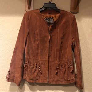 Size L Brown suede Chi dry Falchi jacket